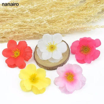 

20pcs/ lot Cheap 5cm Silk Artificial Plum Flowers Head For Wedding Decoration DIY Decorative Mini Rose Scrapbooking Craft Flores