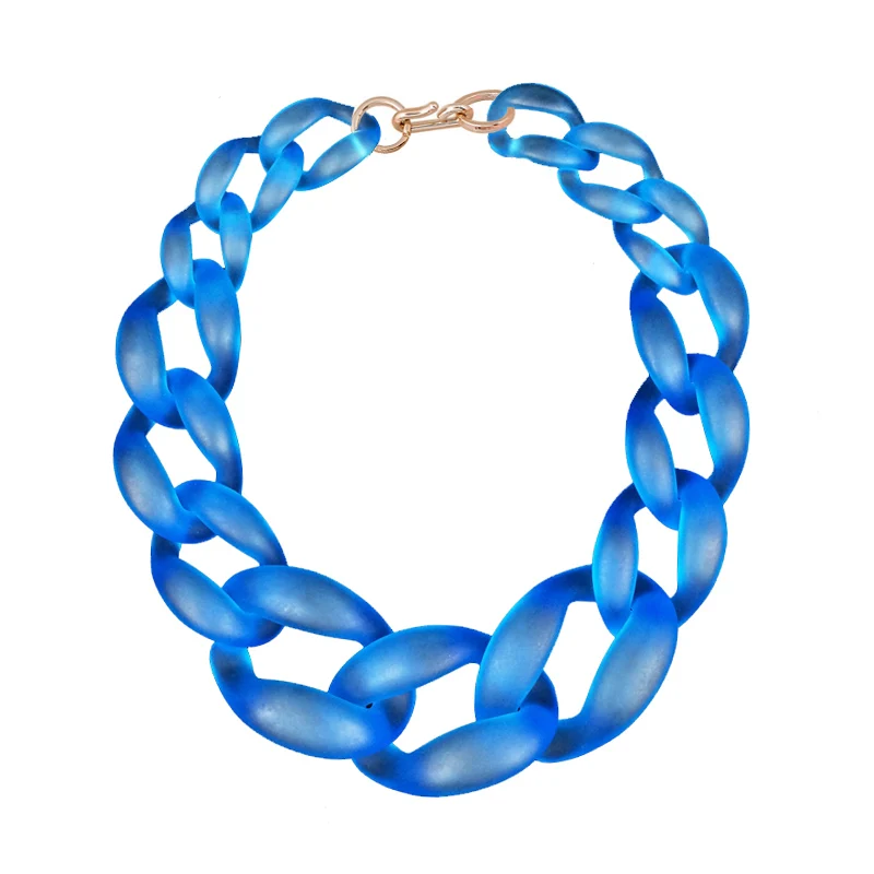 New Maxi Chunky Statement Necklace Women Big Resin Link Chain Choker Necklace Jewelry Bijoux