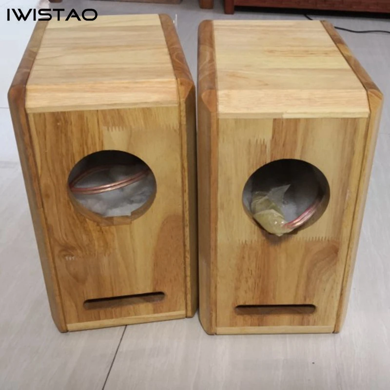 IWISTAO HIFI 4 дюйма полный спектр динамик пустой шкаф 1 пара готовой древесины дуба лабиринт структура для лампового усилителя