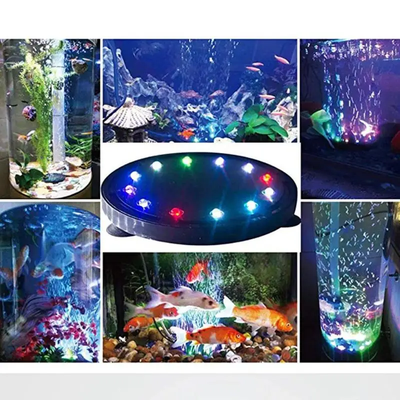 12LED аквариумное освещение для аквариума подводный Водонепроницаемый цветная(RGB) подводная пузырь лампа освещения ЕС Аквариум Украшение