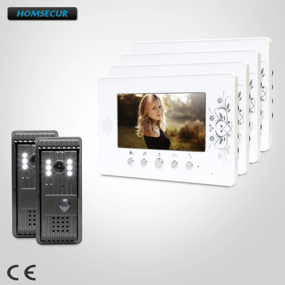 

HOMSECUR 7" Video Door Intercom System with Intra-monitor Audio Intercom for House/ Flat : XC003+XM709