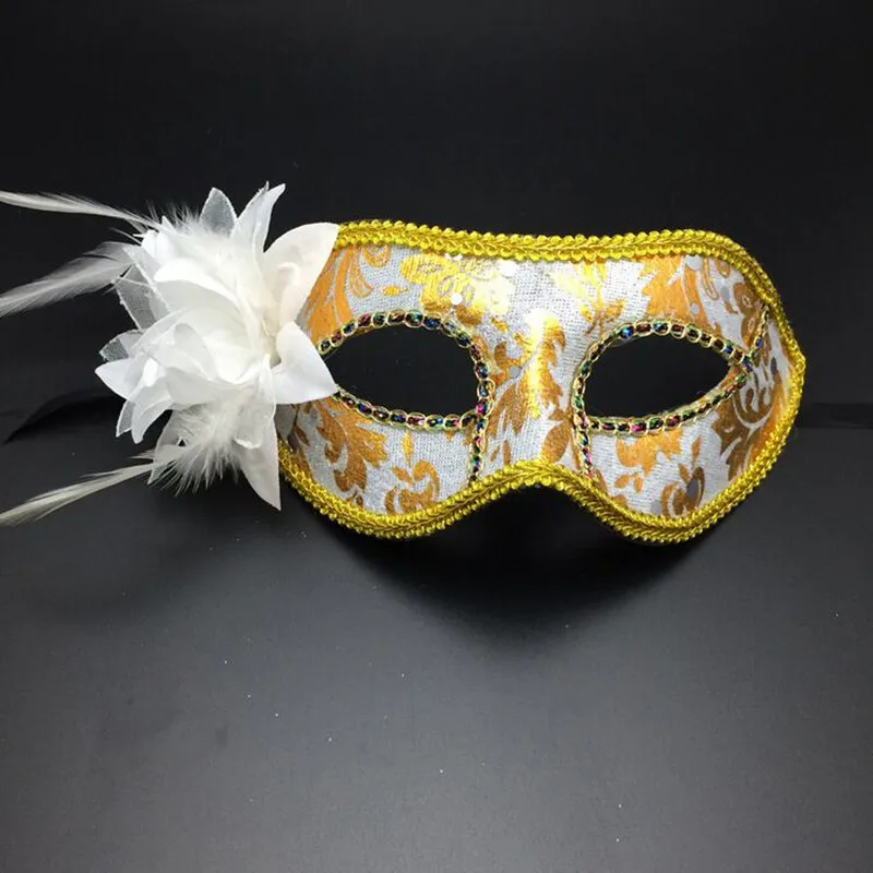Красочные кружевные перьевые маски маска венецианской принцессы женские маскарадные маски для глаз карнавальные вечерние реквизиты на Рождество Хэллоуин - Цвет: 13