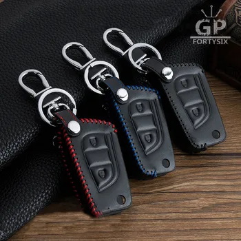 

1pcs Car Leather Fob key Case Shell Holder Covers For toyota Corolla Rav4 Camry Scion TC/iQ Flip Remote Key cover Car-styling
