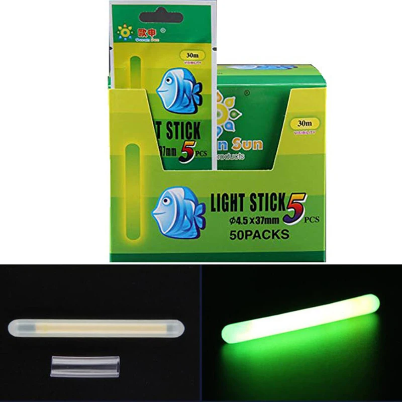 

10/20/50pcs 4.5*37mm Fishing Float Fluorescent Lightstick Light Night Float Rod Lights Dark Glow Stick Night Fishing Stick Gear