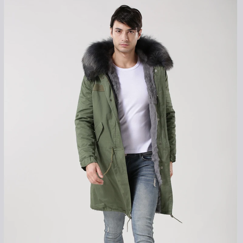 2017 Fashion Grey Rabbit Real Fur Lined Men Winter Wear, Natural Fur ...