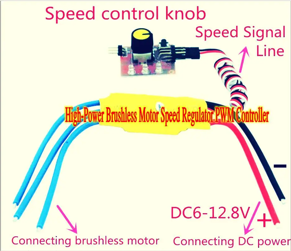 360W 30A High-Power 12V DC 3-phase Brushless Motor Speed Control PWM Controller