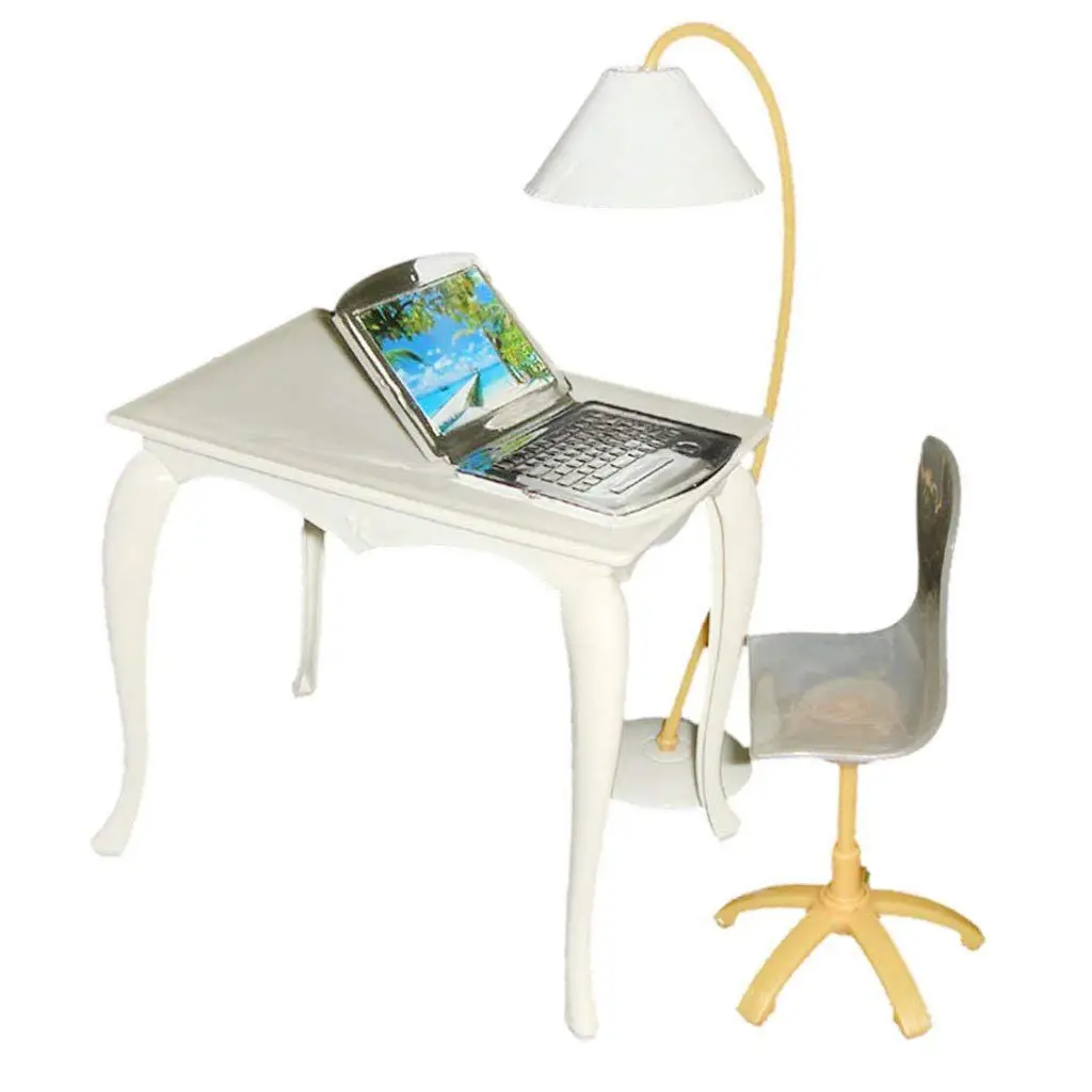 Dollhouse Furniture Office Chair Lamp Set For 29cm Dolls House Color Random