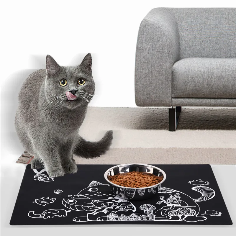 

New Pattern Pet Dog Cat Feeding Mat Pad Pet Dish Bowl Food Water Feed Placemat Puppy Bed Blanket Table Mat Easy Wipe Clean