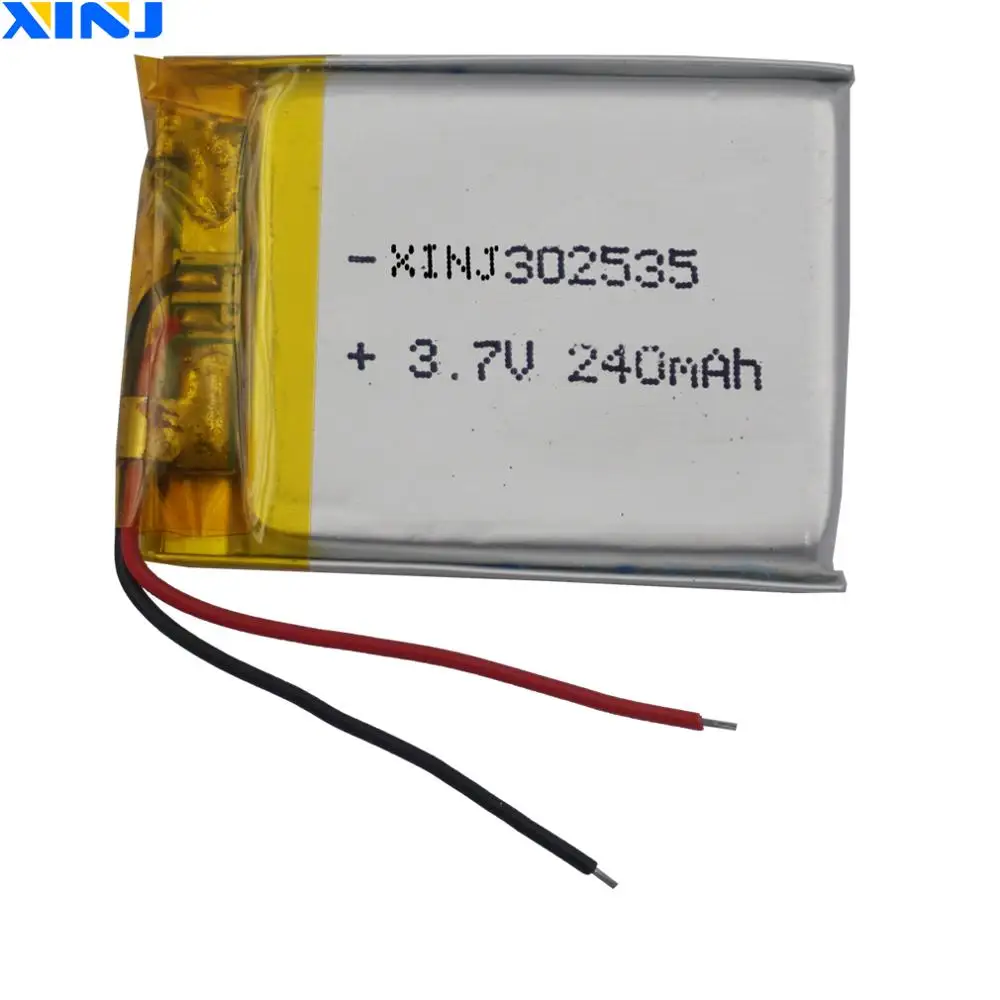 

XINJ 3.7V 240mAh lithium polymer battery lipo cell 302535 For GPS Sat Nav driving record earphone DIY Camera DVC DVR MP4 watches