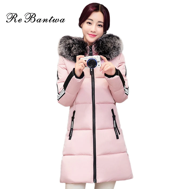 

Rebantwa Winter Jacket Women 2016 Slim Fit Lady Hooded Jacket The No.5 Print Regular Length Thick Warm Winter Outfit Female Coat