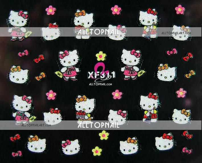 

Hello Kitty 3D Nail Art Stickers A_Grade 250pcs Mix Style Nail Stickers for Nails -FREE SHIPPING