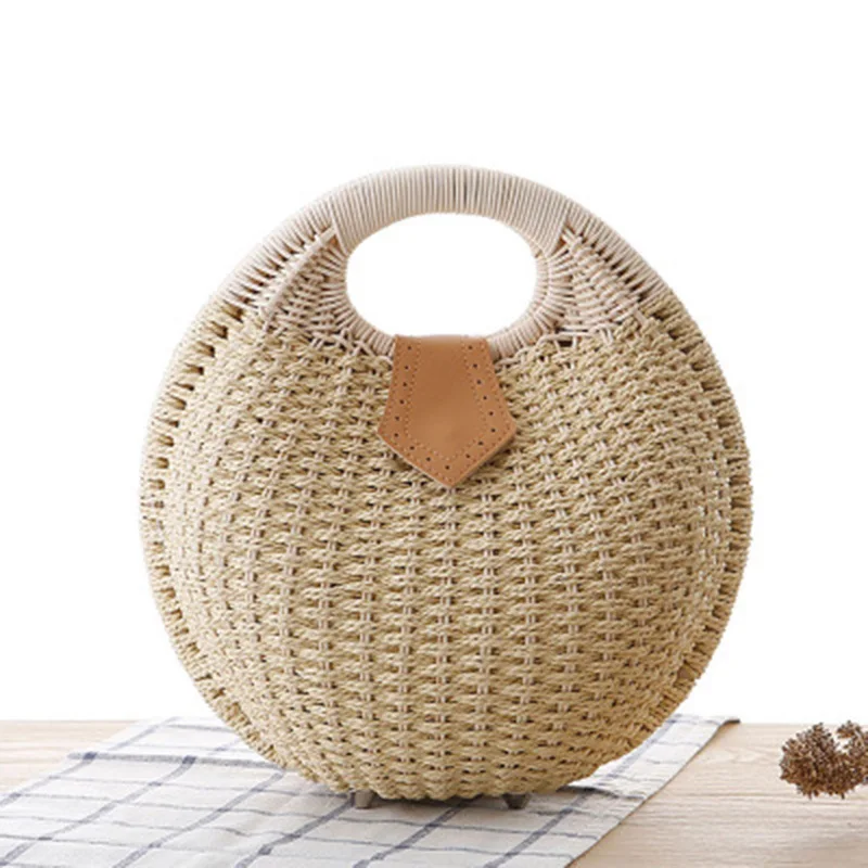Women Bohemian Straw Bag Snail's Nest Female Summer Beach Bags Vintagge Rattan Handmade Lady Handbag Knitted Tote Bolsa SS3017 (3)
