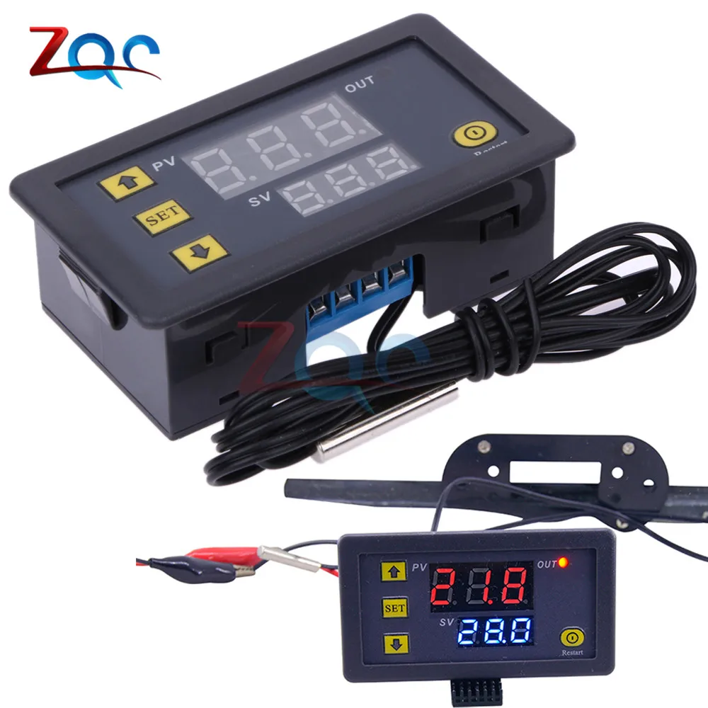 W3230 DC 12V 24V AC 110V 220V 20A светодиодный цифровой дисплей регулятор температуры