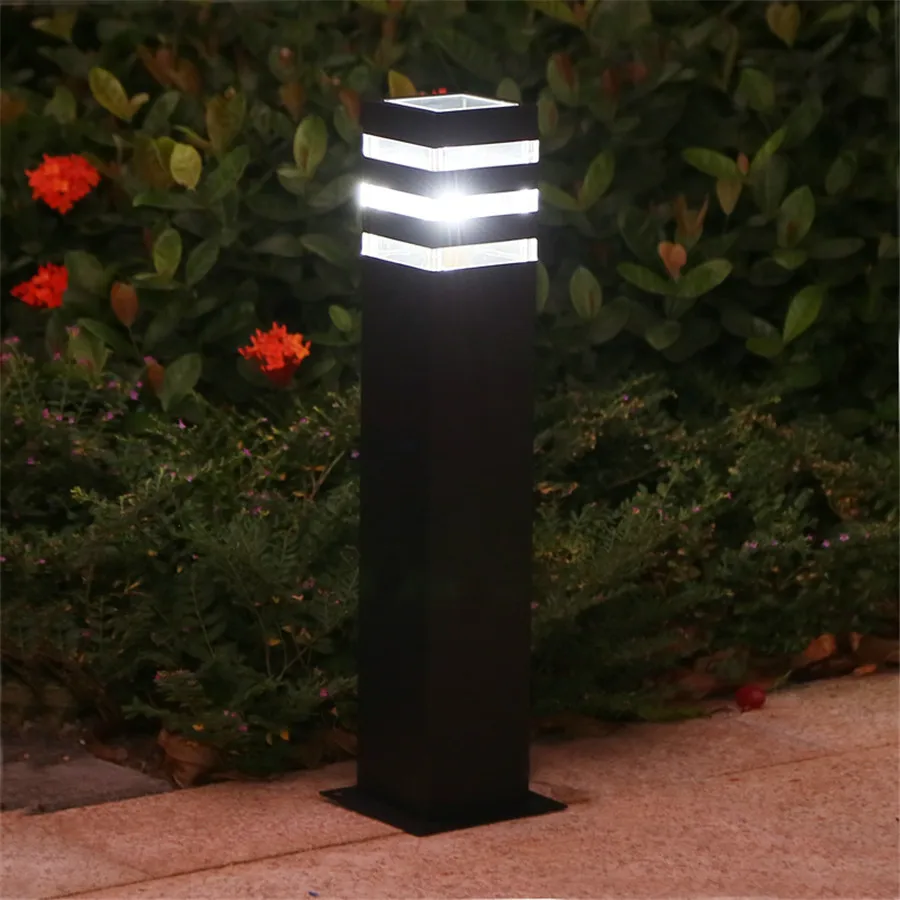 Jardim ao ar Lâmpada de Alumínio Thrisdar Livre Caminho Gramado E27 Villa Pátio Pilar Paisagem Parque Rua Bollard Luz 15 Cheap Luminárias gramado