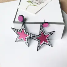 Дизайн Европейская мода Панк ювелирные изделия Хип-хоп акриловые звезды серьги-гвоздики украшения для ночного клуба аксессуары