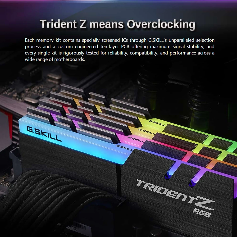 G. SKILL TridentZ RGB серии 8 Гб DDR4 3000 МГц F4-3000C16S-8GTZR ОЗУ для кабельный адаптор DDR4 памяти 16-18-18-38