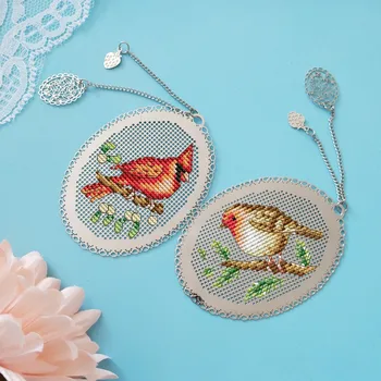 

Birds dmc threads Craft Stich Cross Stitch Bookmark Metal Silver Golden Needlework Embroidery Crafts Counted Cross-Stitching