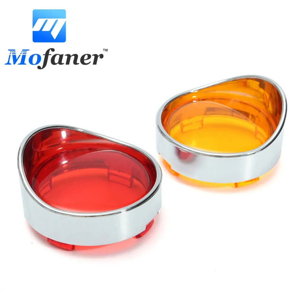 

1 Pair Motorbike Turn Signal Indicator Light Len Trim Ring Visor Cover For Harley /Dyna /Softail