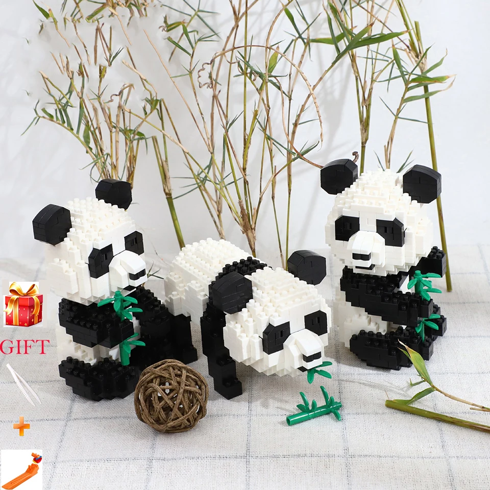 460PCS Panda Building Blocks Mini Qute Technology 3 Styles Children's
