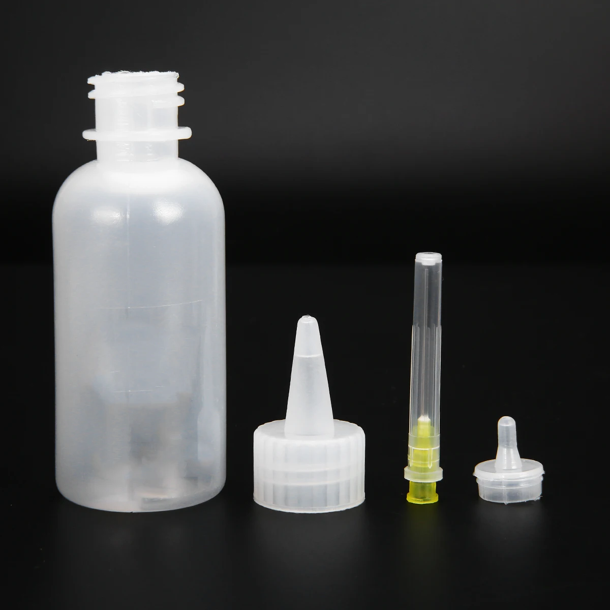 5pcs 50ML Flux Alcohol Bottle Empty E-liquid Plastic Rosin Bottles with Needles for Dispenser Rosin Solder Flux Paste