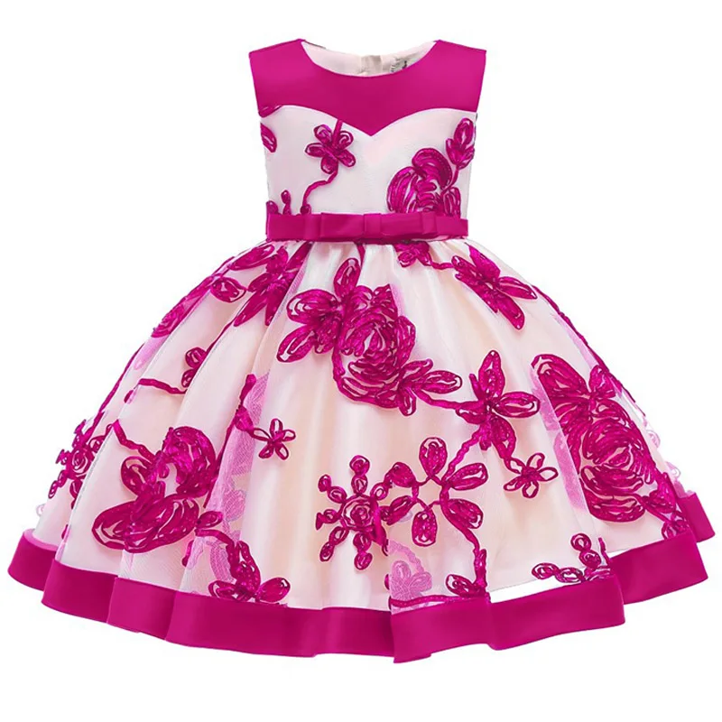 2019 Flower Embroidery Baby Girl Dress 3M 24M 1 Years Baby Girls