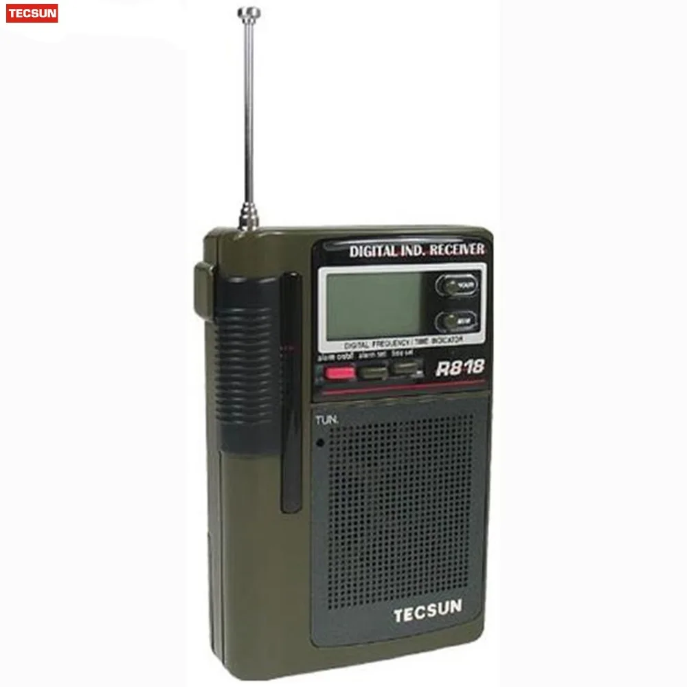 Качество Tecsun R-818 радио FM карман FM/СВ/КВ приемник полный диапазон цифровой будильник+ Внешняя антенна Портативный радио FM Y4138G