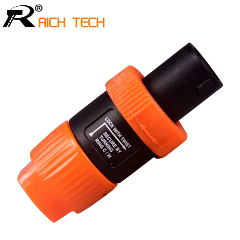 

10pcs/lot Speaker 4Pin Plug Speaker Cable Connectors 4 Pole Plug Male Audio Speaker PLUG Connector R connector wholesale orange