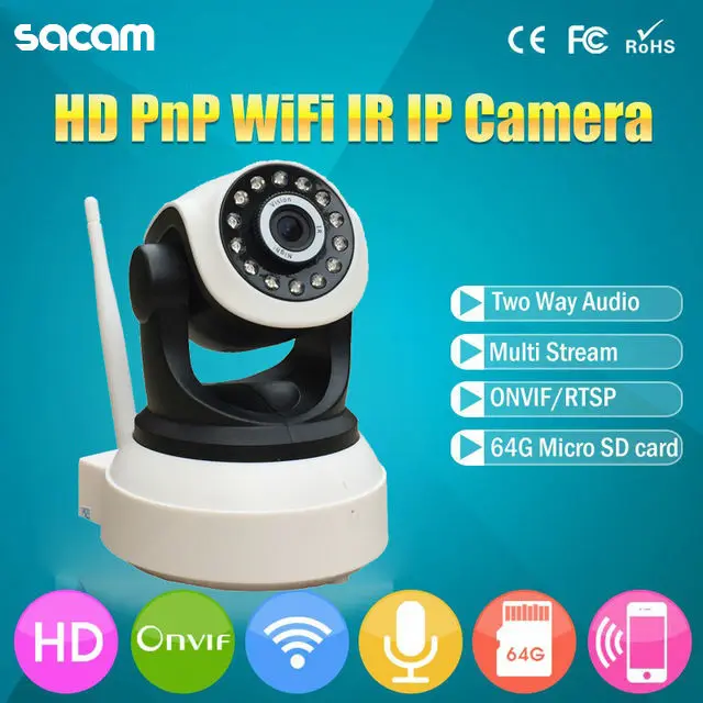 WiFi IP Security Camera P2P Wireless CCTV Camera Home Security Surveillance ONVIF PTZ Two-way Audio IR-Cut Night Vision Webcam 720p wireless security ip camera wifi ir cut night vision audio recording surveillance cctv sd card home smart yoose cameras
