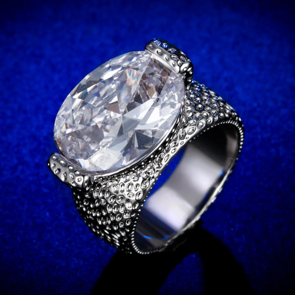 

Original Design Handmade cz unique style top quality Ring oval cut big Cubic Zirconia Hot Ins sterling silver 925