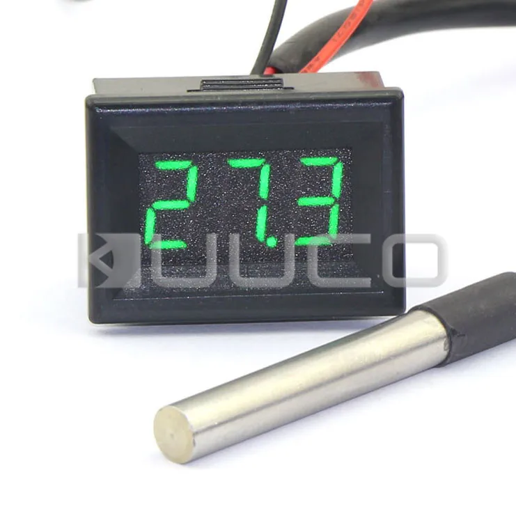 Digital Meter 55 125 Celsius Degree Green Led Digital Thermometer DC 12V 24V Temperature for