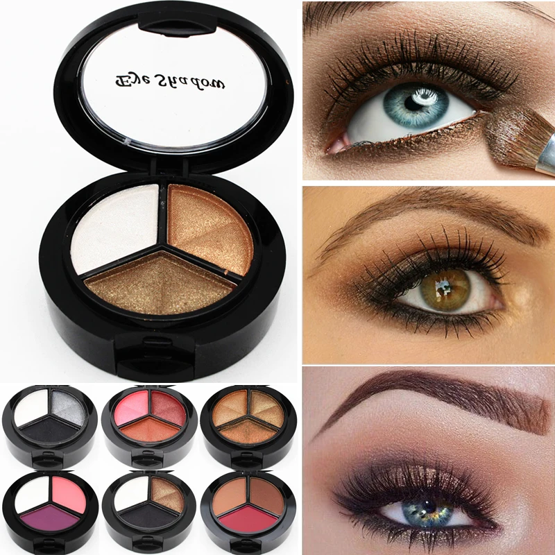 Dropshipping 3 Mixed Colors Women Comestic Eyeshadow Long Lasting Makeup font b Eye b font font