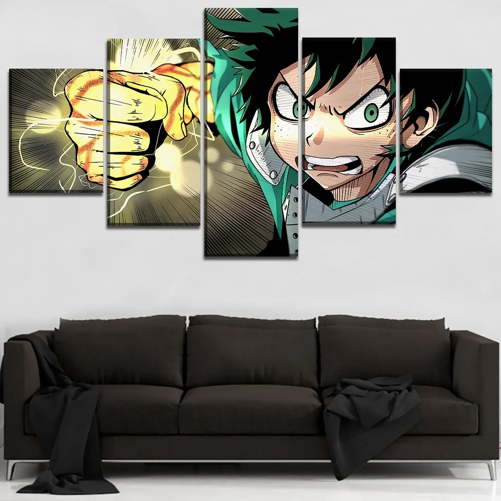 

5 Panels Animation My Hero Academia Role Modular Picture Wall Art Canvas Print Painting Home Decor Picture Boys Room Decoration