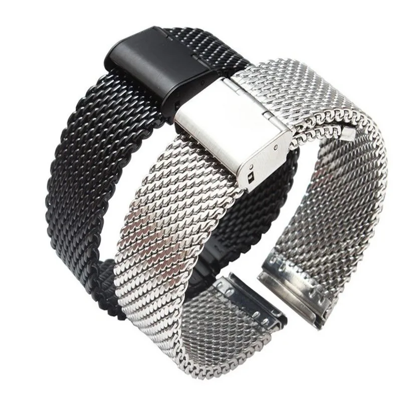 

T-AMQ 16mm 18mm 20mm 22mm 24mm 26mm Stainless Steel Milan Mesh Watch Strap Bracelets Watch Band Black Silver Gold Rose Gold-10