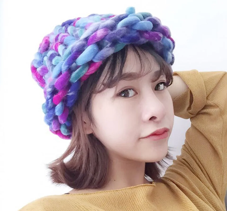 

Hot Sale Faux Fur Ball Cap Pom Poms Winter Hats For Women Girls Wool Hat Knitted Beanie Cap Brand New Knit Skullies Gorro Lana
