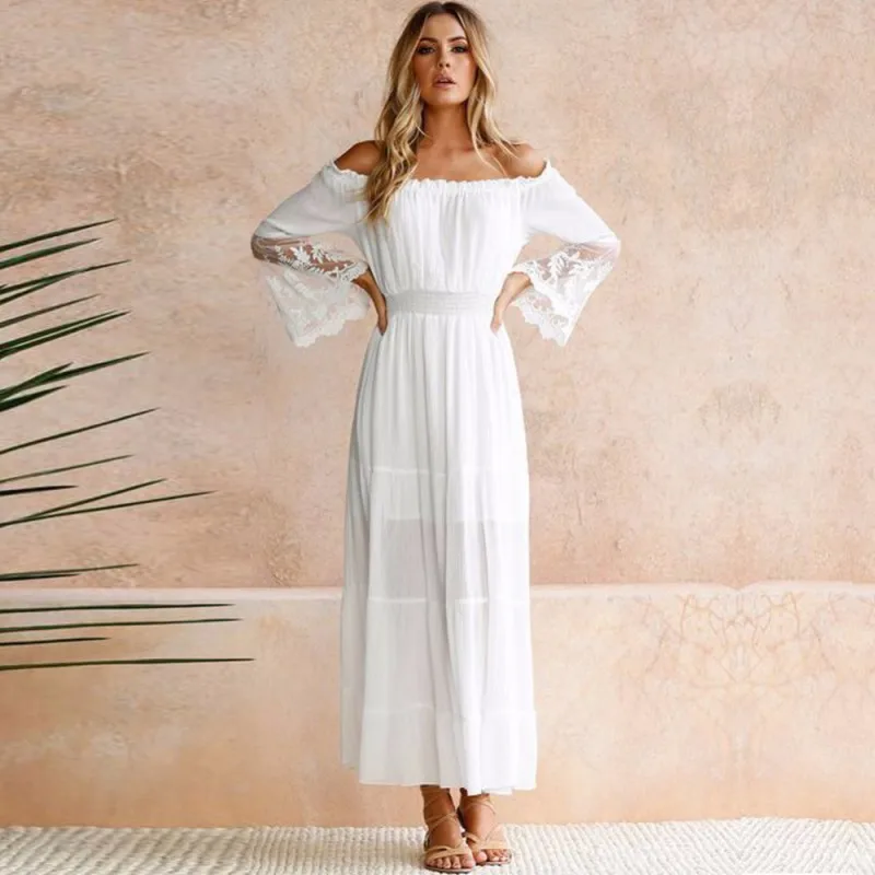 white long sleeve sundress
