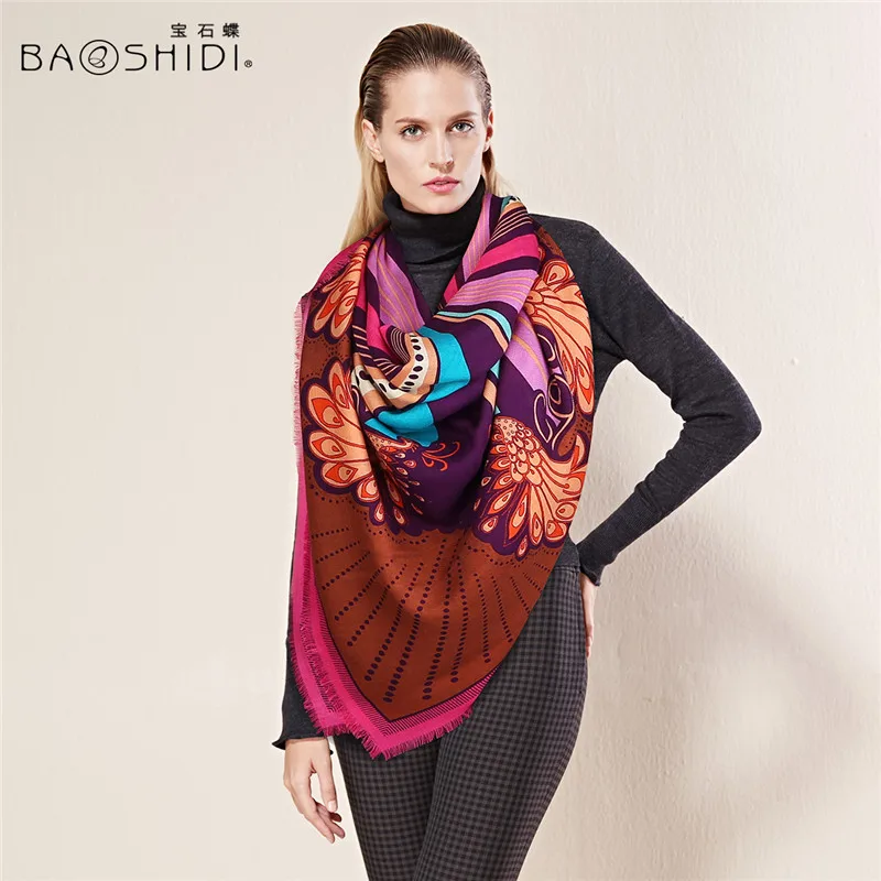 

[BAOSHIDI]Luxury brand, scarfs fashionable,Autumn & winter 100% Wool Scarf, Elegant Women gifts,Winter scarves & wraps & shawl