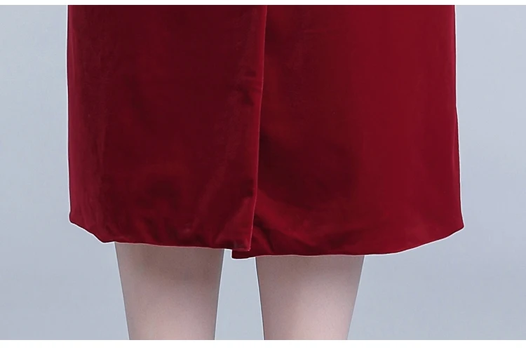 Элегантное женское Красное офисное бархатное зимнее платье для женщин,, на шнуровке, посылка, до бедра, миди, вечерние, облегающее платье, женская одежда K317