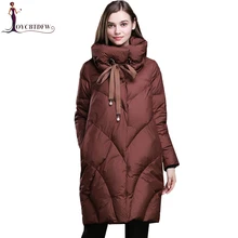 Коллекция, зимняя верхняя одежда, высокое качество, длинный пуховик, больше женщин, стоячий воротник, парка, прямой пуховик, теплое пальто XY352