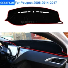 Car Styling Dashboard Avoid Light Pad Protective Mat Photophobism Pad Interior Carpet For Peugeot 2008 2014-2017Auto Accessories