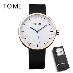 Tomi роскошный бренд кожаный ремень для мужских часов Топ бренд класса люкс кварцевые женские часы модные простые Стильные наручные часы