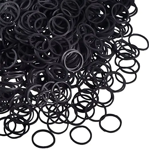 2000 Pieces Elastic Hair Bands Black Rubber Bands Rubber Hair Ties with