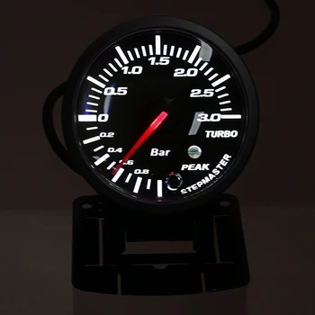 

60mm Vehicles Cars LED Turbo Boost Vacuum Press Pressure Gauge Kit Parts Newly