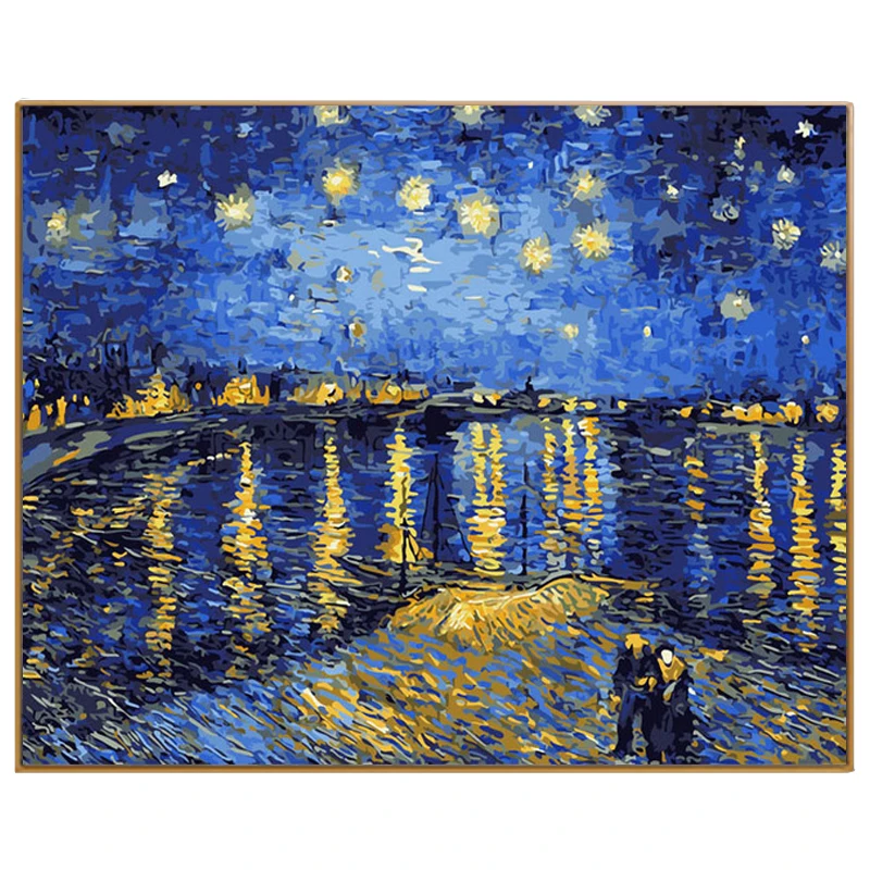 Bricolage Dgital Peinture Abstrait Paysage Van Gogh Ciel