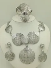 2015 Women’s Party retro necklaces bracelets earrings rings silvered African wedding bridal jewelry sets bridesmaid accessories
