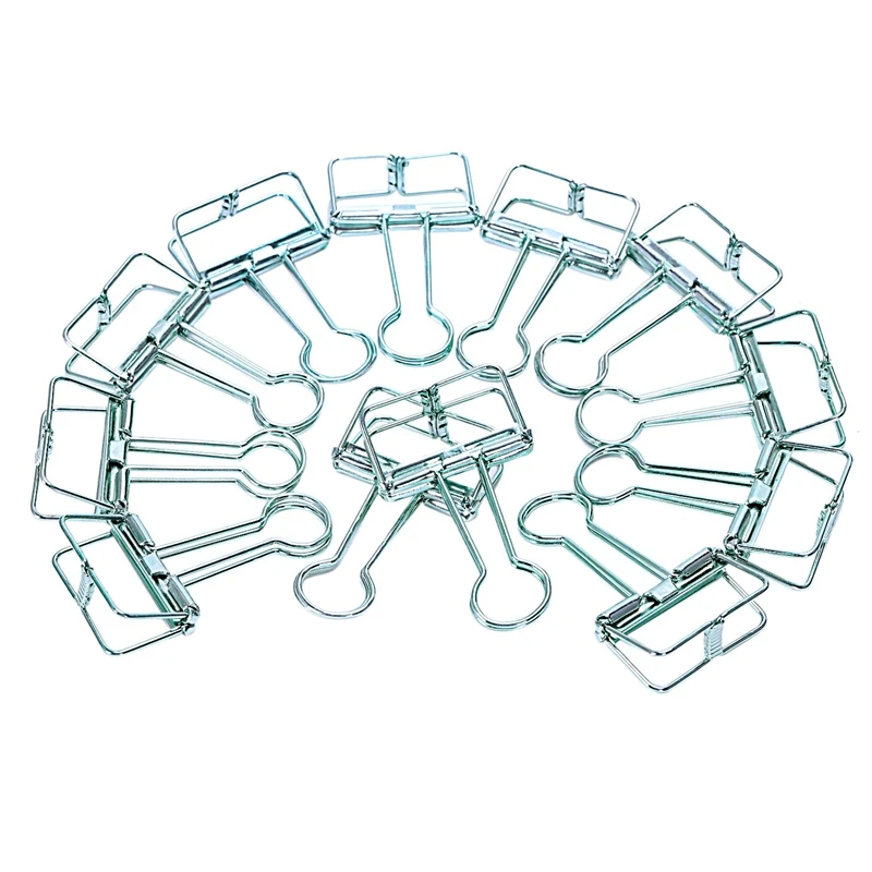 12 упаковок средних металлических проволочных зажимов, офисный поставщик Школьные Аксессуары, красочный полый органайзер для бумаг