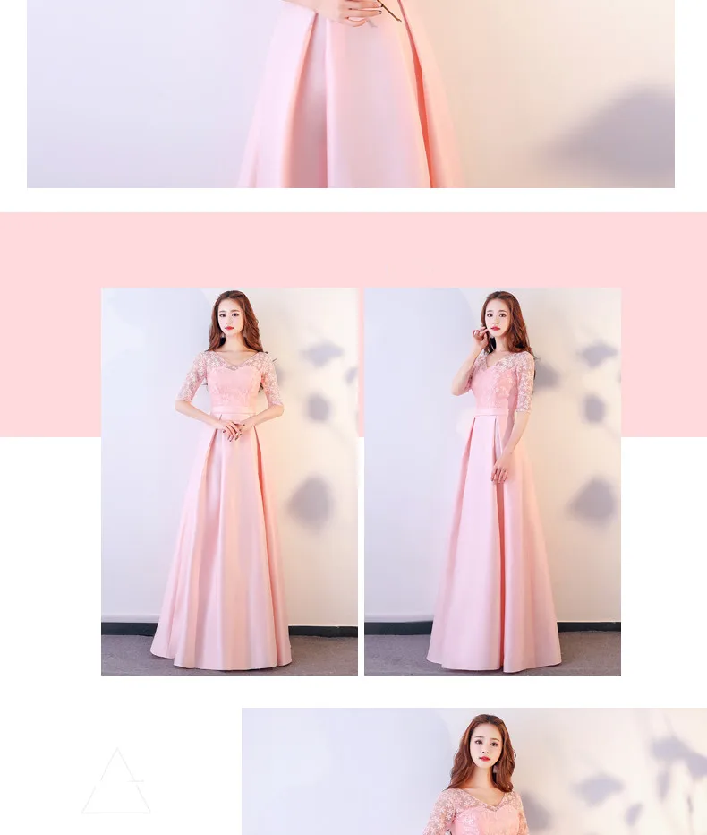 XBQS1107# кружевное Персиковое розовое стильное длинное платье средней длины и короткое платье подружки невесты свадебное платье для выпускного вечера одежды