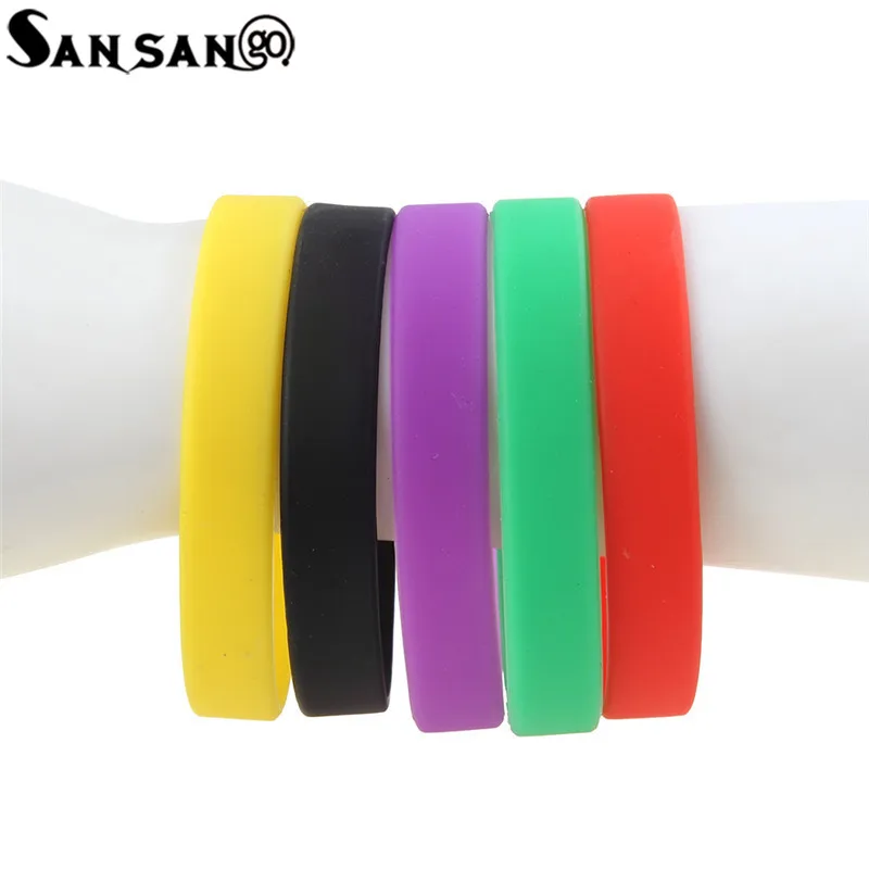 New Design Multi color Silicone Rubber bracelet Hypoallergenic Crossfit
