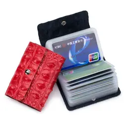 2018 Новый Аллигатор кредитной держатель для карт унисекс для мужчин женщин Hasp банковские карты набор мини практические коровьей ID Card Pouch