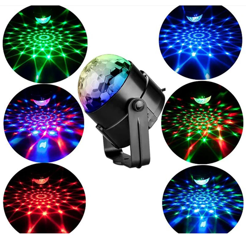 Sound Activated Rotating Disco Ball Party Lights Strobe Light 3W RGB LED Stage Lights For Christmas Home KTV Xmas Wedding Show (4)