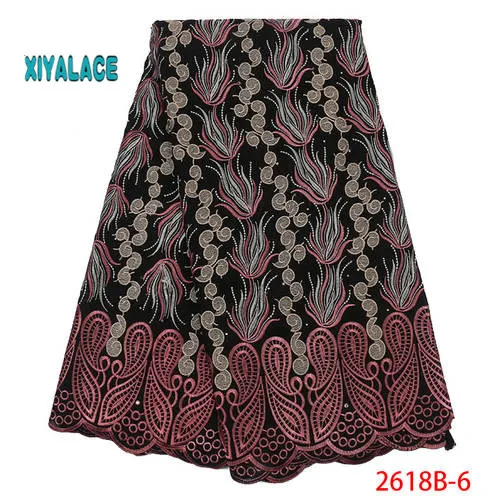 Африканская кружевная ткань швейцарская вуаль высокое качество кружева африканские платья для свадьбы кружева хлопок Вечерние платья YA2618B-1 - Цвет: 2618B-6